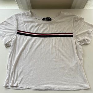 Forever 21 white stripped t-shirt